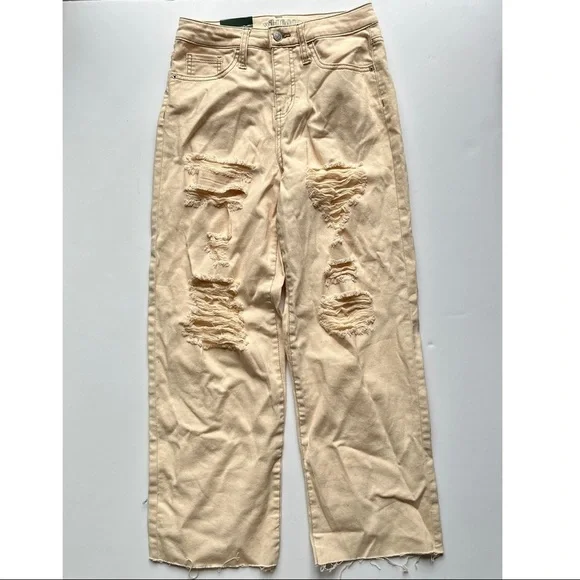Wild Fable Cream Distressed High Rise Skater Jeans Sz 2 - Picture 7 of 8